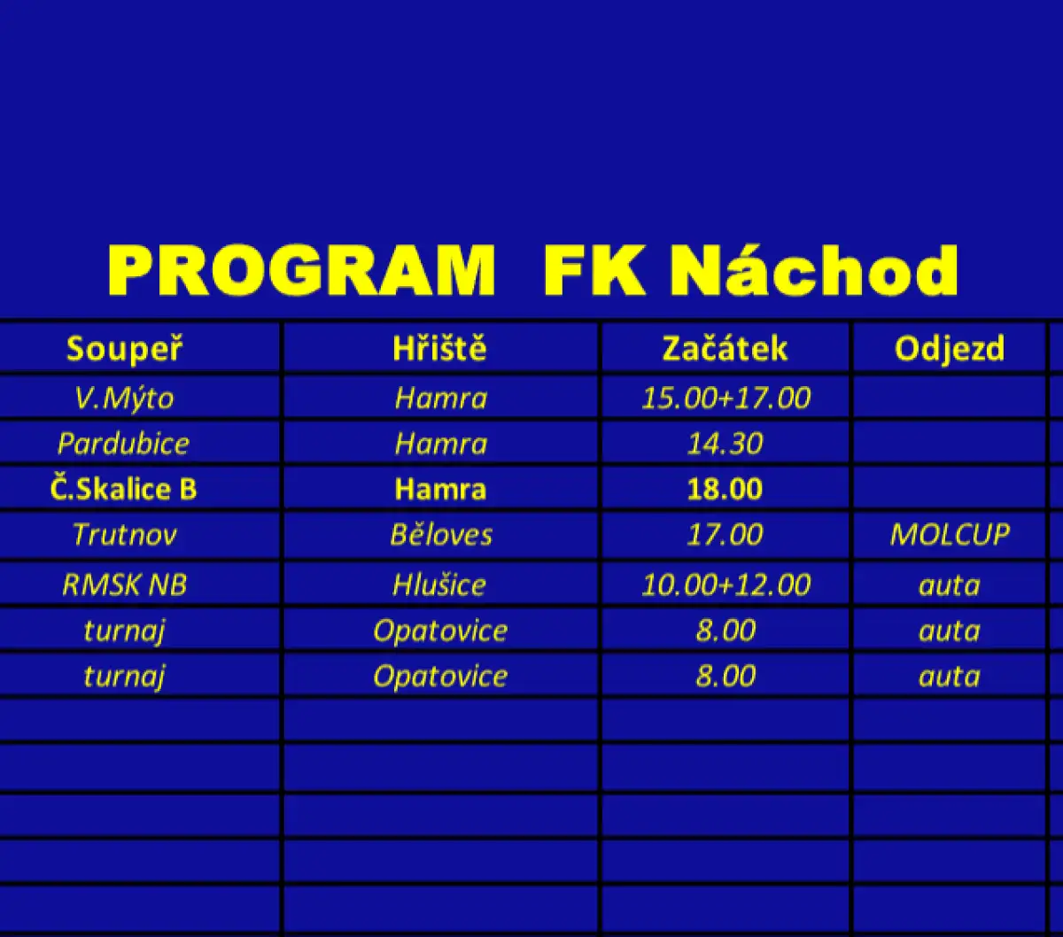 PROGRAM FK NÁCHOD