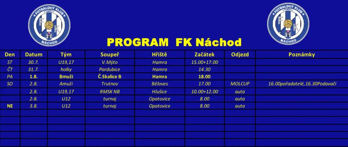 PROGRAM FK NÁCHOD