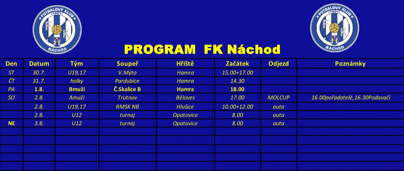 PROGRAM FK NÁCHOD