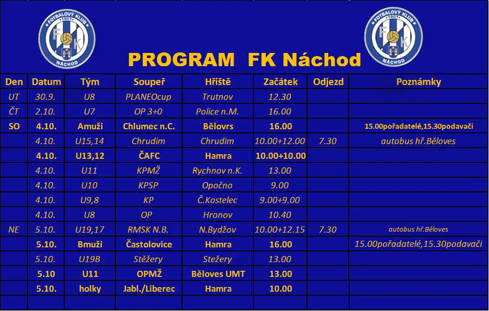 PROGRAM FK NÁCHOD